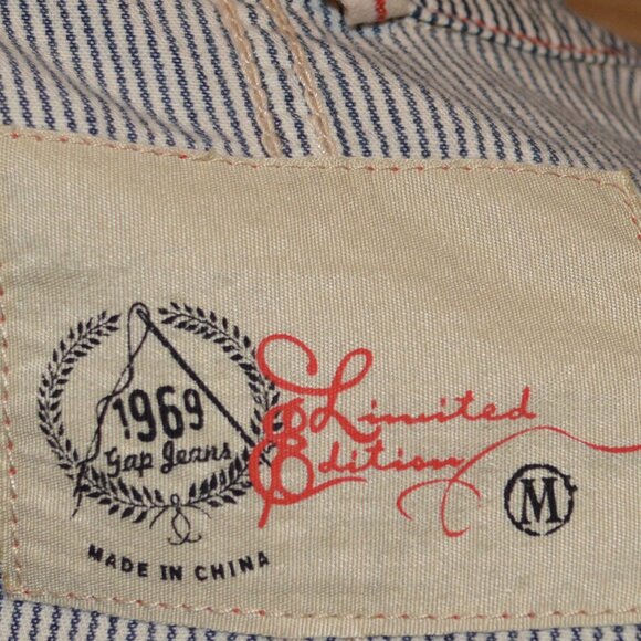 Gap Limited Edition M Blue White Conductor Stripe L/S Jacket - Picture 6 of 9